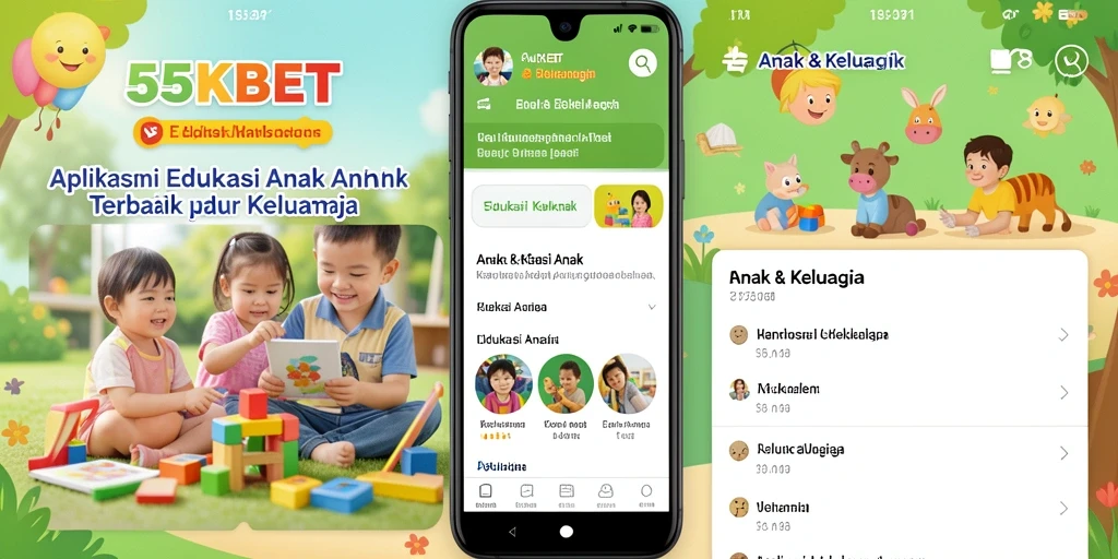 Tampilan antarmuka aplikasi Edukasi Anak 55KBET yang menarik dan interaktif.