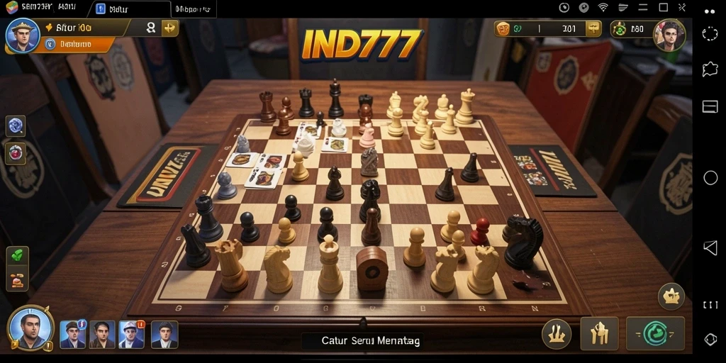 Screenshot utama IND777 menampilkan antarmuka permainan Catur yang menarik.