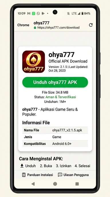 Panduan Unduh dan Instal APK ohya777 untuk Android
